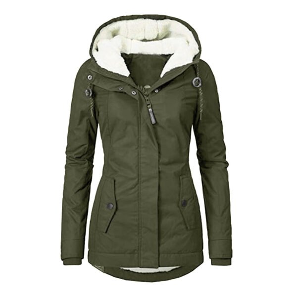 Hot Style Ladies Long-Sleeved Zipper Pocket Padded Coat Jacket - Image 3