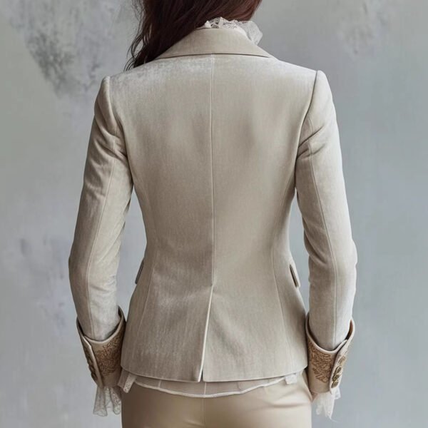 Womens Fashion Printed Lapel Flare-Sleeve Blazer - Image 3