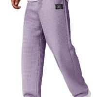 Autumn And Winter Leisure Waffle Fashion Men’s Letters Straight-leg Trousers Men