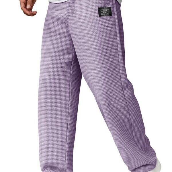 Autumn And Winter Leisure Waffle Fashion Men’s Letters Straight-leg Trousers Men