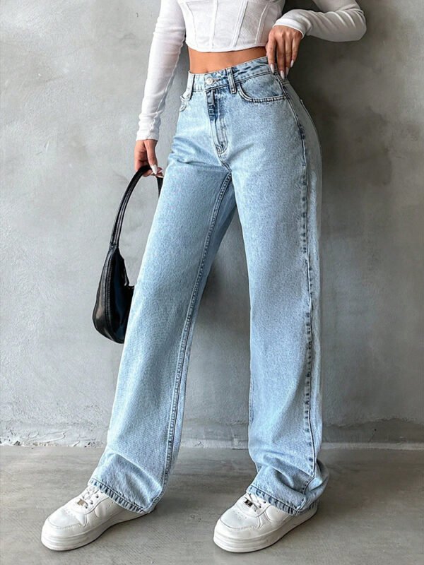 Sweet And Spicy Style High Waist Straight Jeans - Image 5