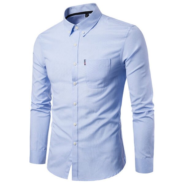 Men S Shirts Korean Men Slim Long Sleeve Dress Shirt - Image 6