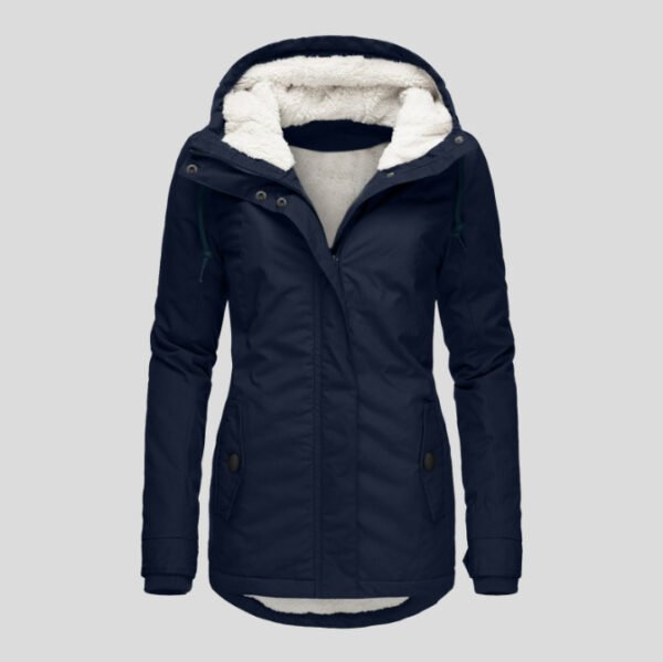 Hot Style Ladies Long-Sleeved Zipper Pocket Padded Coat Jacket - Image 4