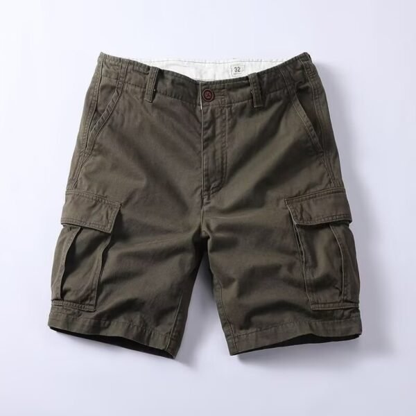 Retro Mens Outdoor Relaxed-fit Mid-length Cargo Pants With Multiple Pockets - Image 3